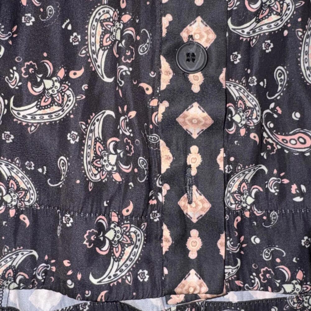 Free People Button Dress Long Sleeve Tunic Flare Ditsy Print Paisley Floral - Picture 4 of 7